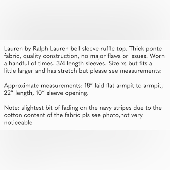 *SOLD* Lauren by Ralph Lauren bell ruffle sleeve top - Picture 8 of 8